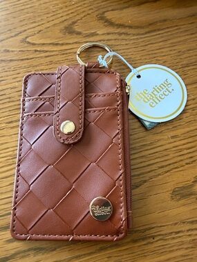 The Darling Effect Quilted Card Case Keychain in Brown